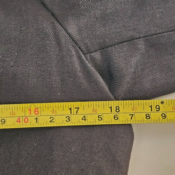 Lafayette 148 100% Linen Blazer Jacket Black Button-Up‎ Pleated Back Womens 8 - Picture 5 of 10